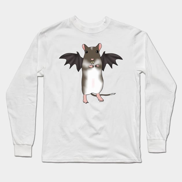 Cute vampire bat gerbil costume Long Sleeve T-Shirt by Becky-Marie